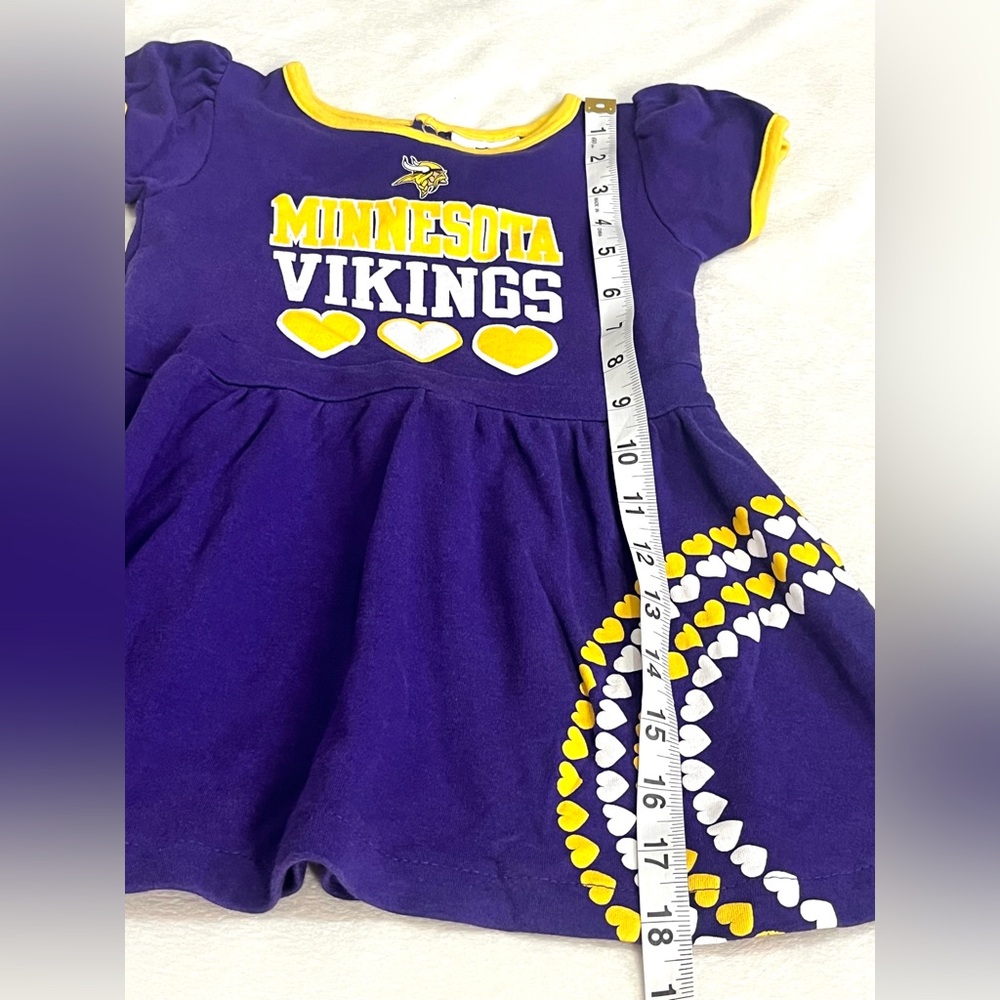 Minnesota Vikings Purple Heart to Heart Toddler NFL Children’s Dress Girls 3T - Picture 4 of 12
